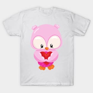 Cute Owl, Little Owl, Owl In Love, Hearts T-Shirt